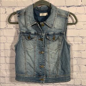 BP Womens Denim Vest Blue Size S Western Grunge Festival Boho Hippie Cowgirl